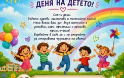 Поздрав от екипа на ОбУ „Св. св. Кирил и Методий“ по случай 1 юни